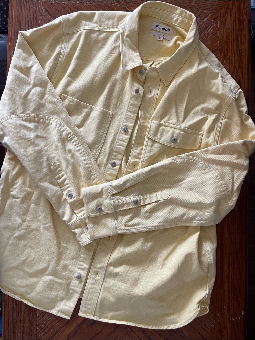 Madewell Yellow Denim Easy Fit Button-Up Shirt